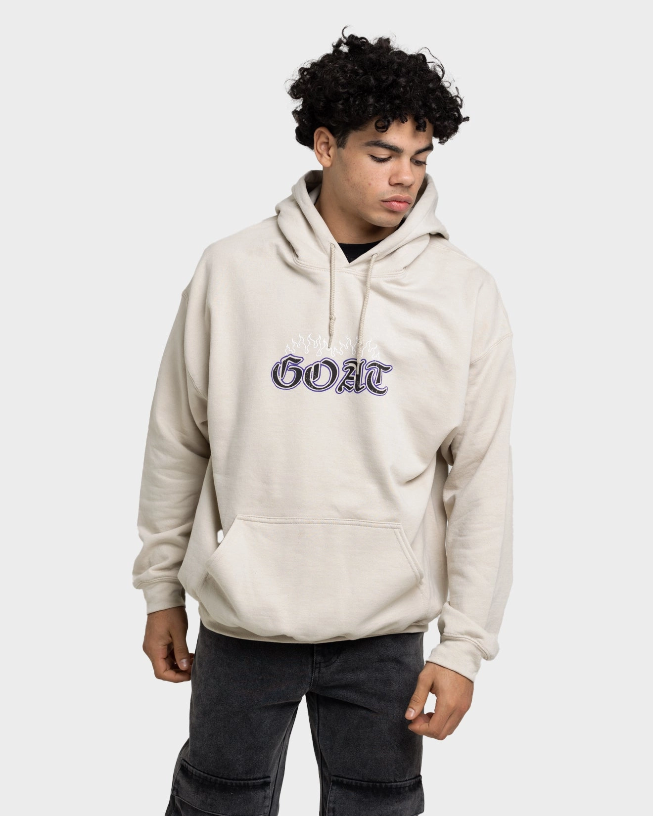 Double Layered Insulation Goat Crew King Skeleton Hoodie Sand