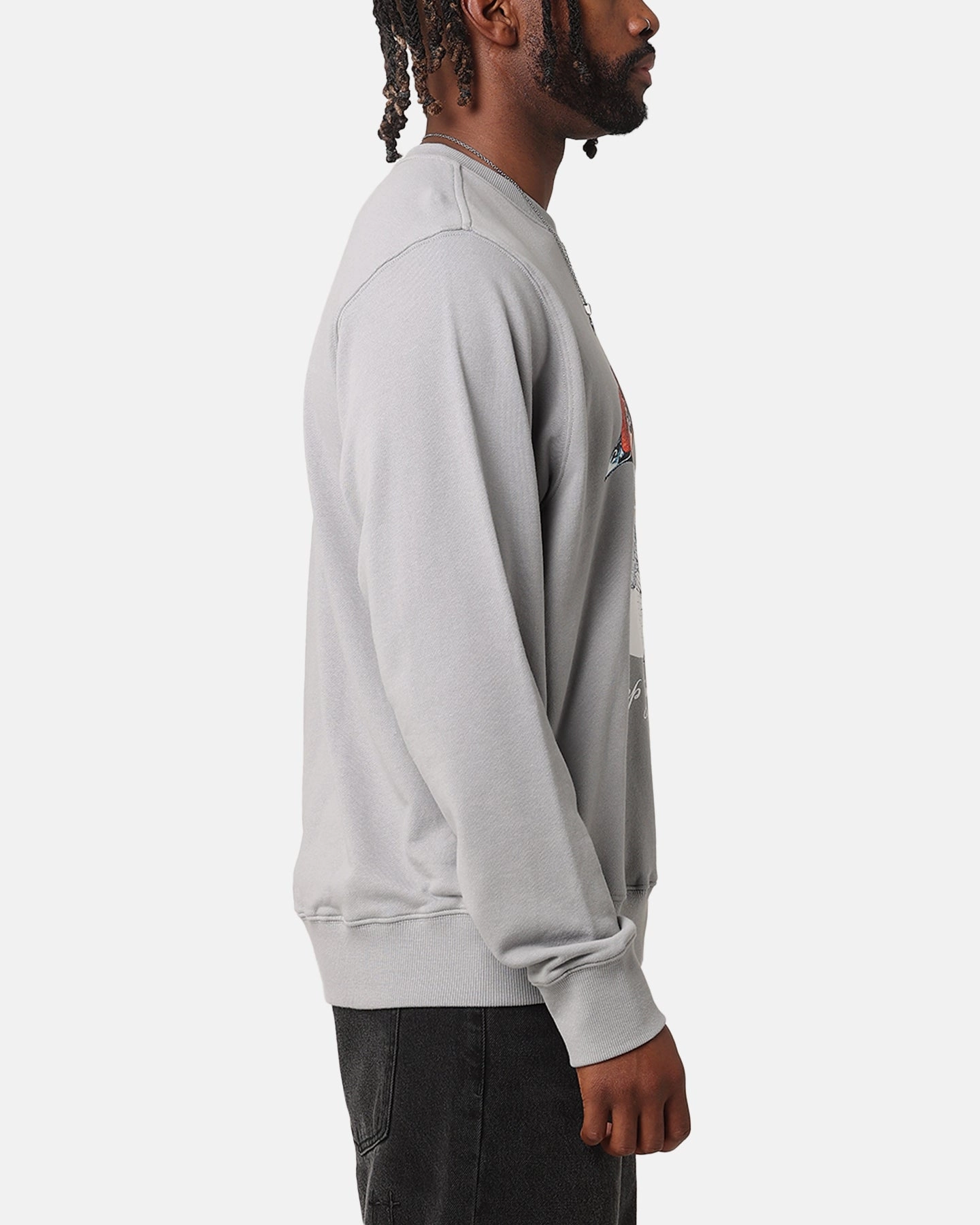 Felt Duck Love Crewneck Sweater Grey Glow In The Dark Trim Minimal Daily Fit