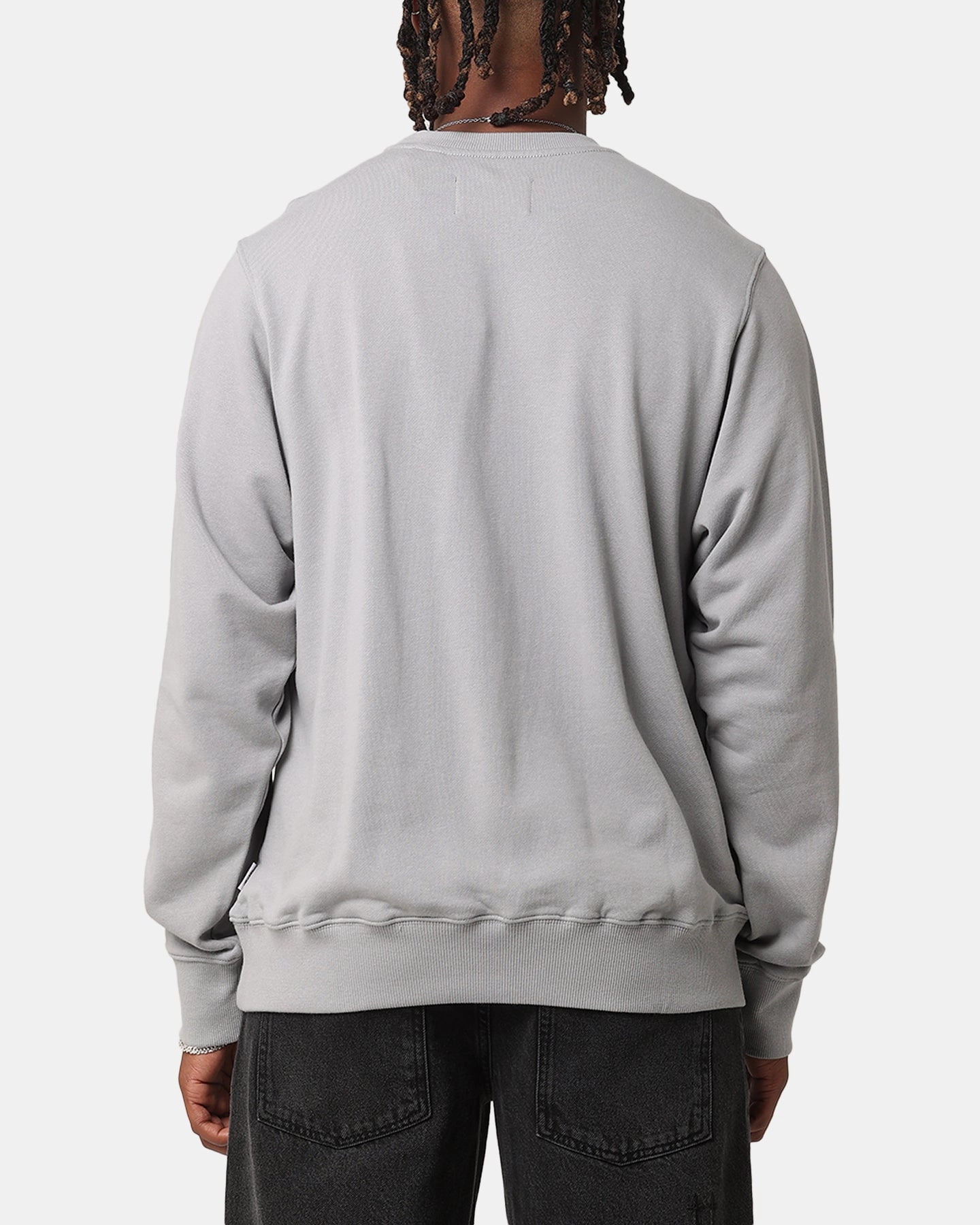 Felt Duck Love Crewneck Sweater Grey Reinforced Collar Structure Cotton Twill