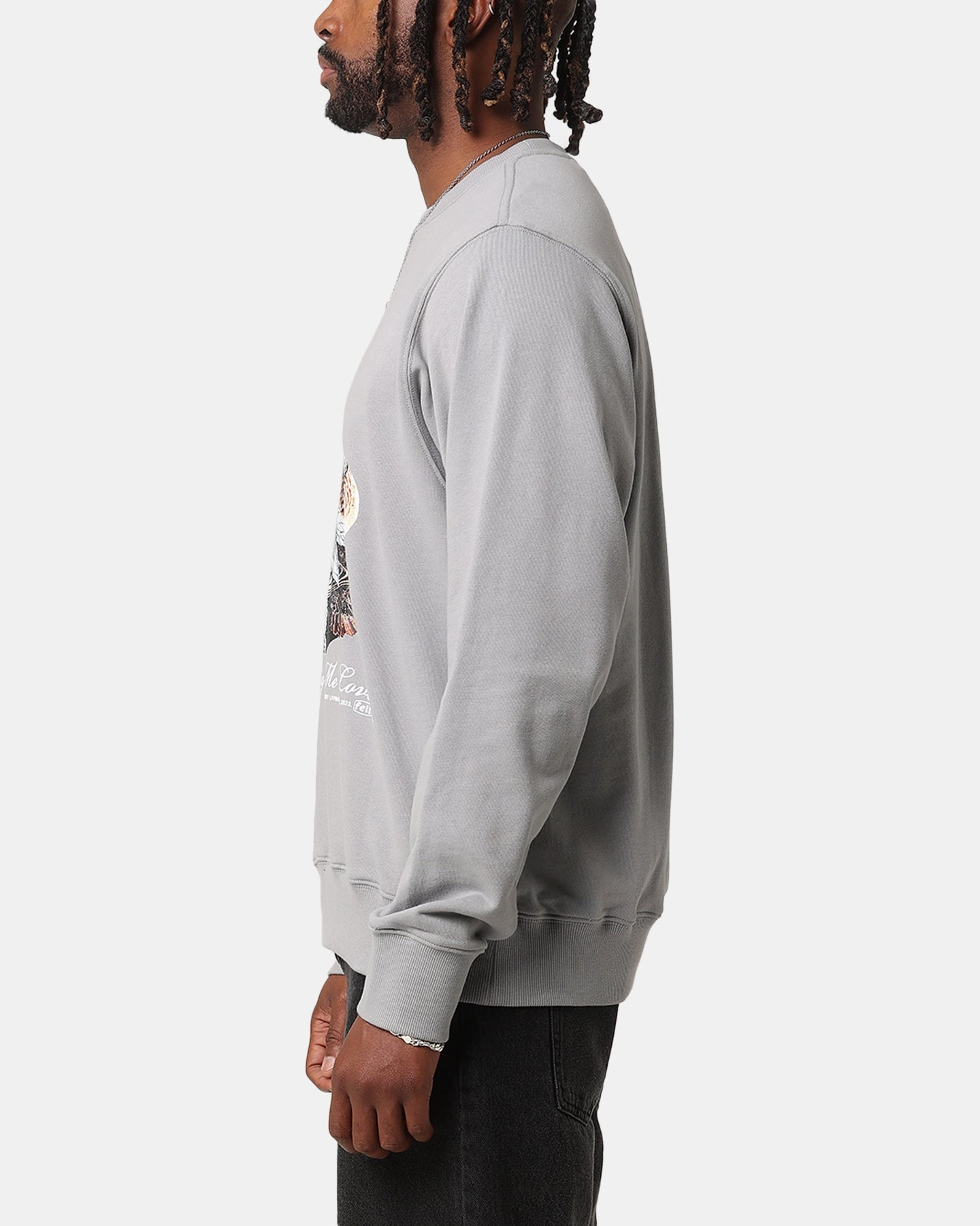 Felt Duck Love Crewneck Sweater Grey Temperature Regulating Fabric SeamlessShoulderPanels