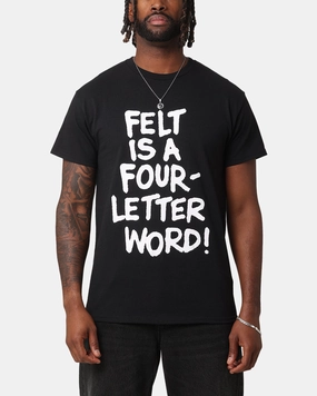 Active Lifestyle Weekend Outfit Felt F T-Shirt Black