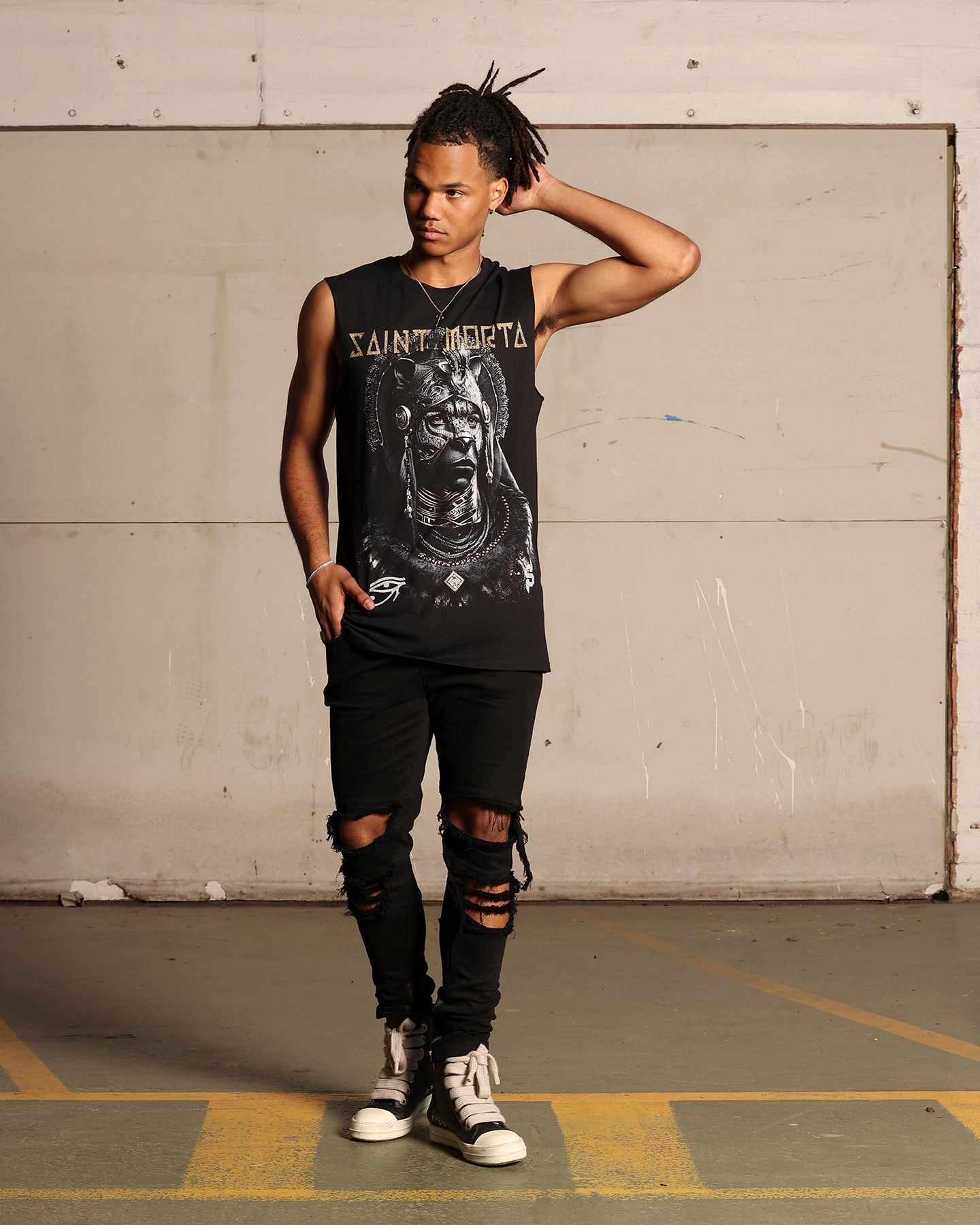 Everyday Wear Saint Morta Shadow King Muscle T-Shirt Black