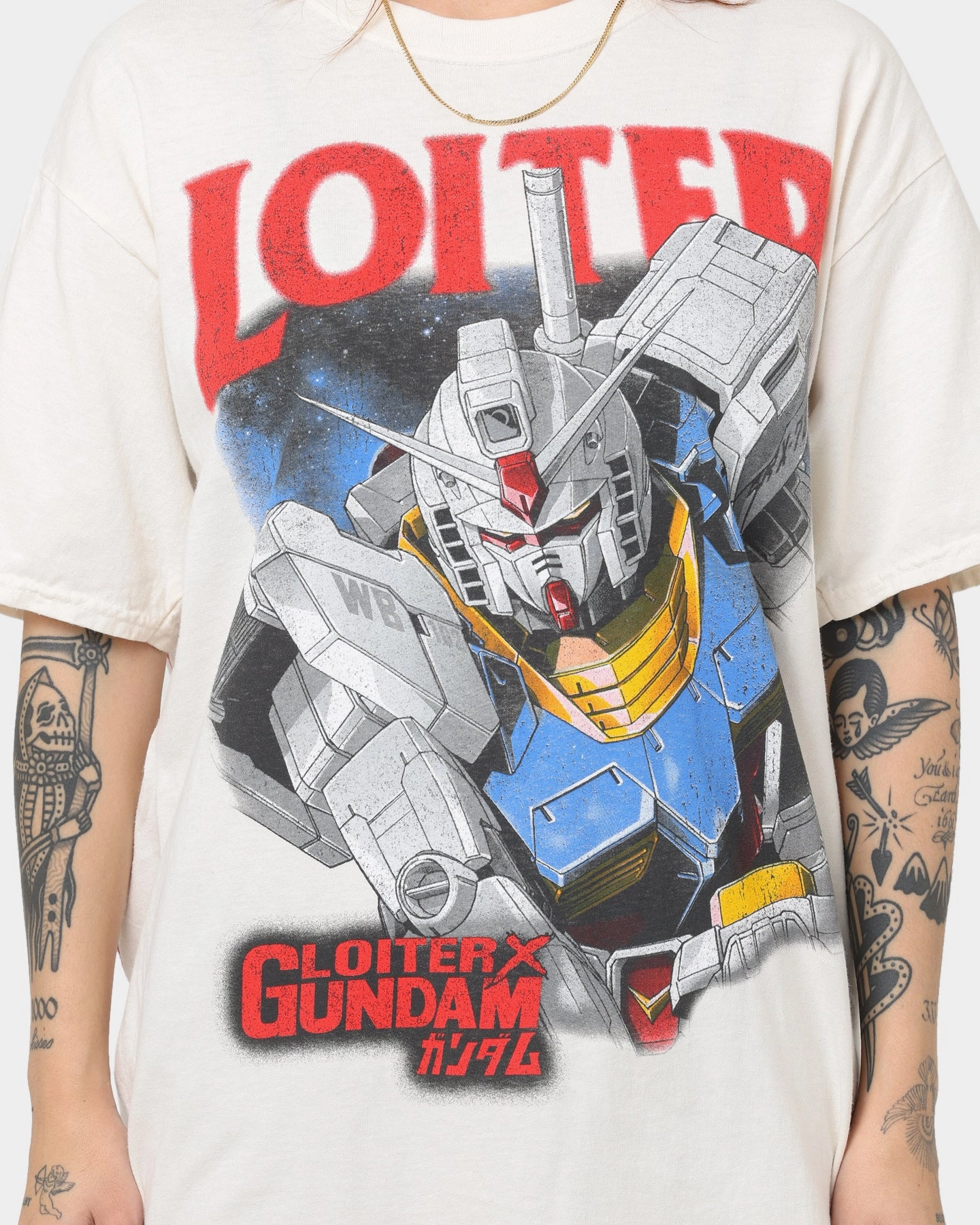 Loiter X Gundam Gundam Vintage T-Shirt Off White Simple and Light SoftTouchFinish