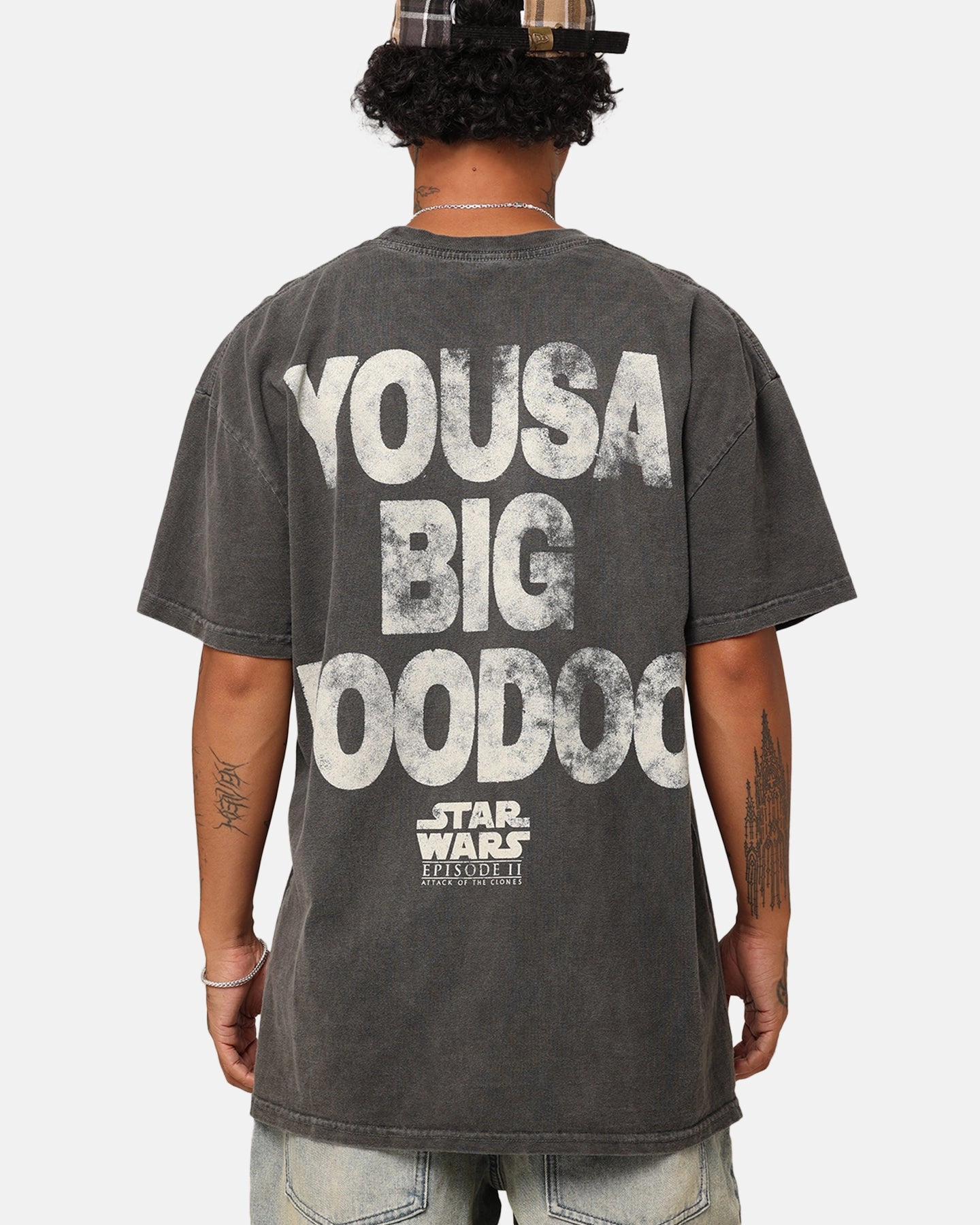 Smooth Neckline Stylish Look Star Wars Jar Jar Binks Heavyweight T-Shirt Black Wash
