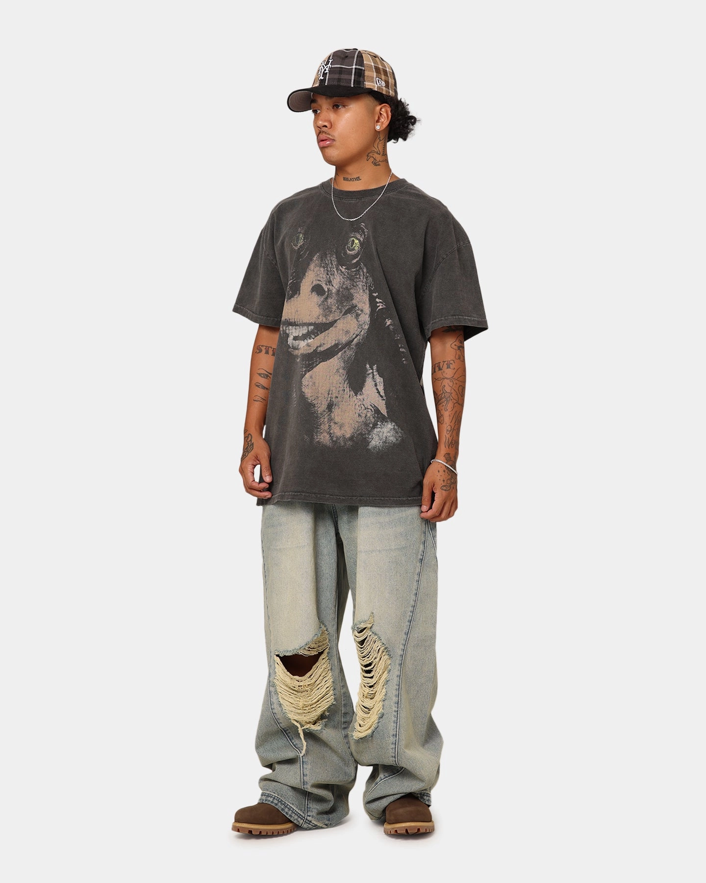 cyber monday Star Wars Jar Jar Binks Heavyweight T-Shirt Black Wash