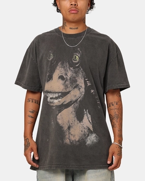 Printed Logo Preppy Star Wars Jar Jar Binks Heavyweight T-Shirt Black Wash
