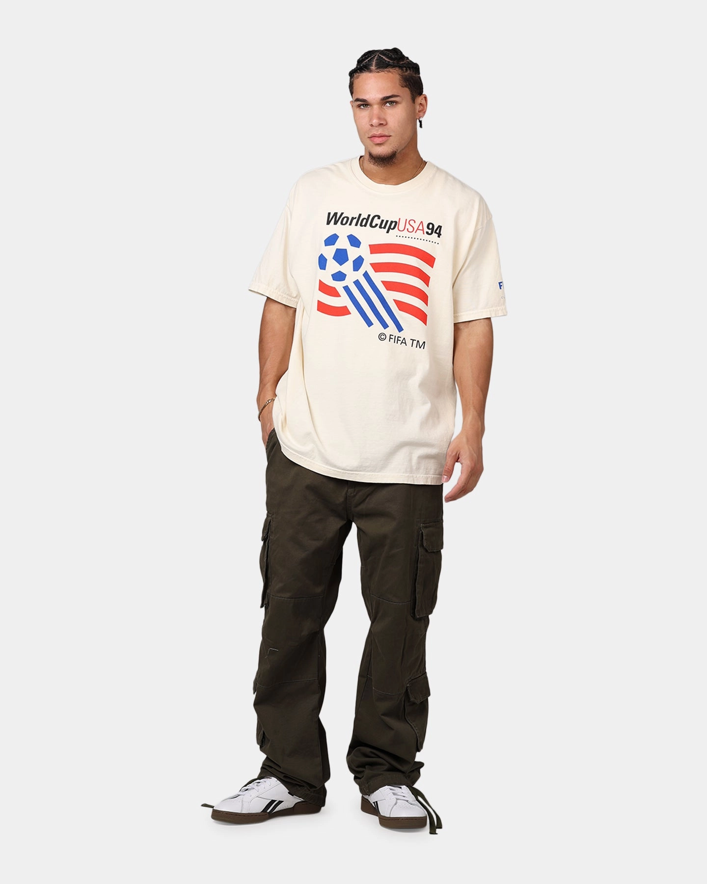 Fifa FIFA 1994 Flags T-Shirt Ivory Street Smart Yarn Dyed Stripes