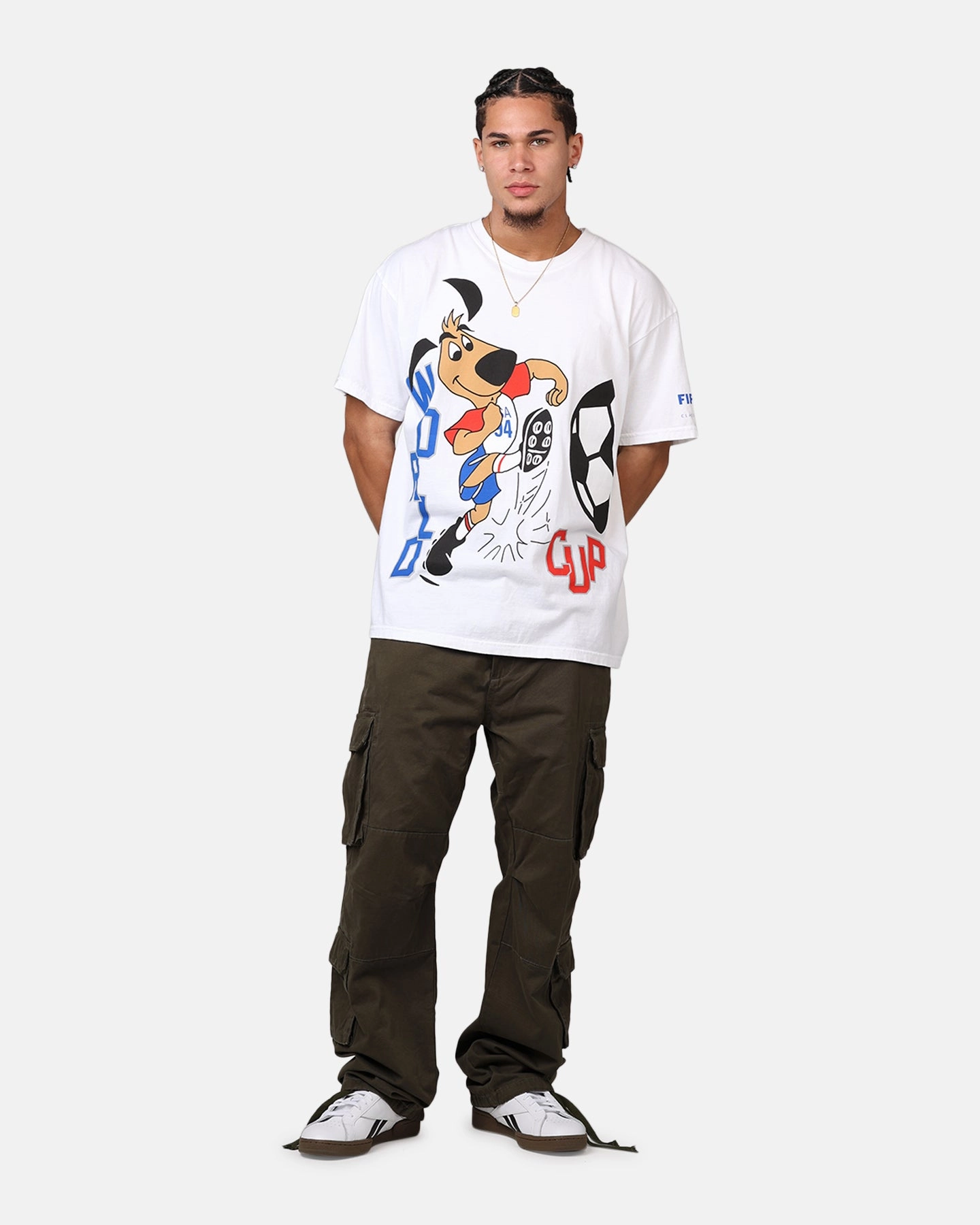 Vintage Style Playful Prints Fifa FIFA 1994 Mascot T-Shirt White