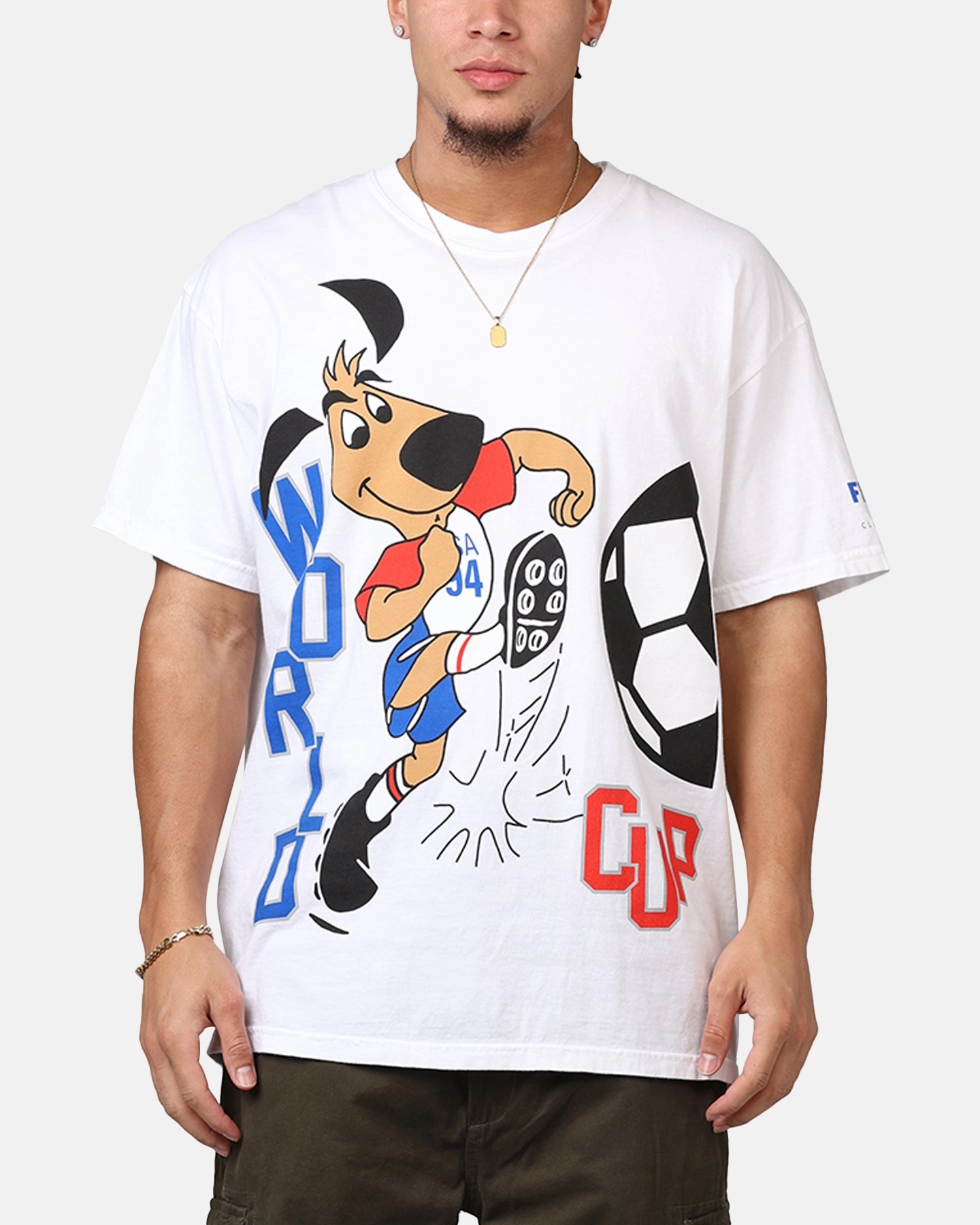 Fifa FIFA 1994 Mascot T-Shirt White Stylish Everyday Wear Crew Neck Design