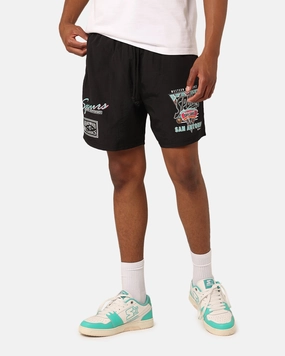 semi - formal event Yarn Dyed Pattern Mitchell & Ness San Antonio Spurs Tri 2.0 Shorts Black