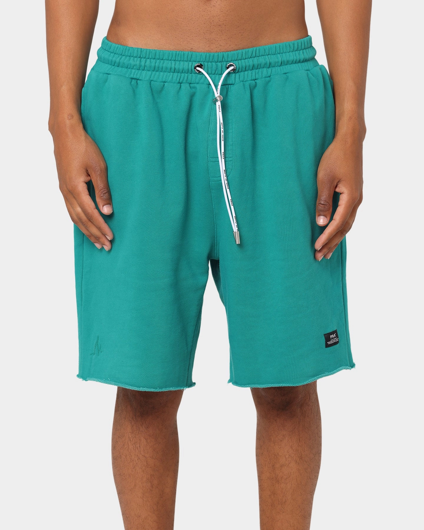PYRA Raw Slouch Shorts Teal Neutral Tones Outdoor Ready