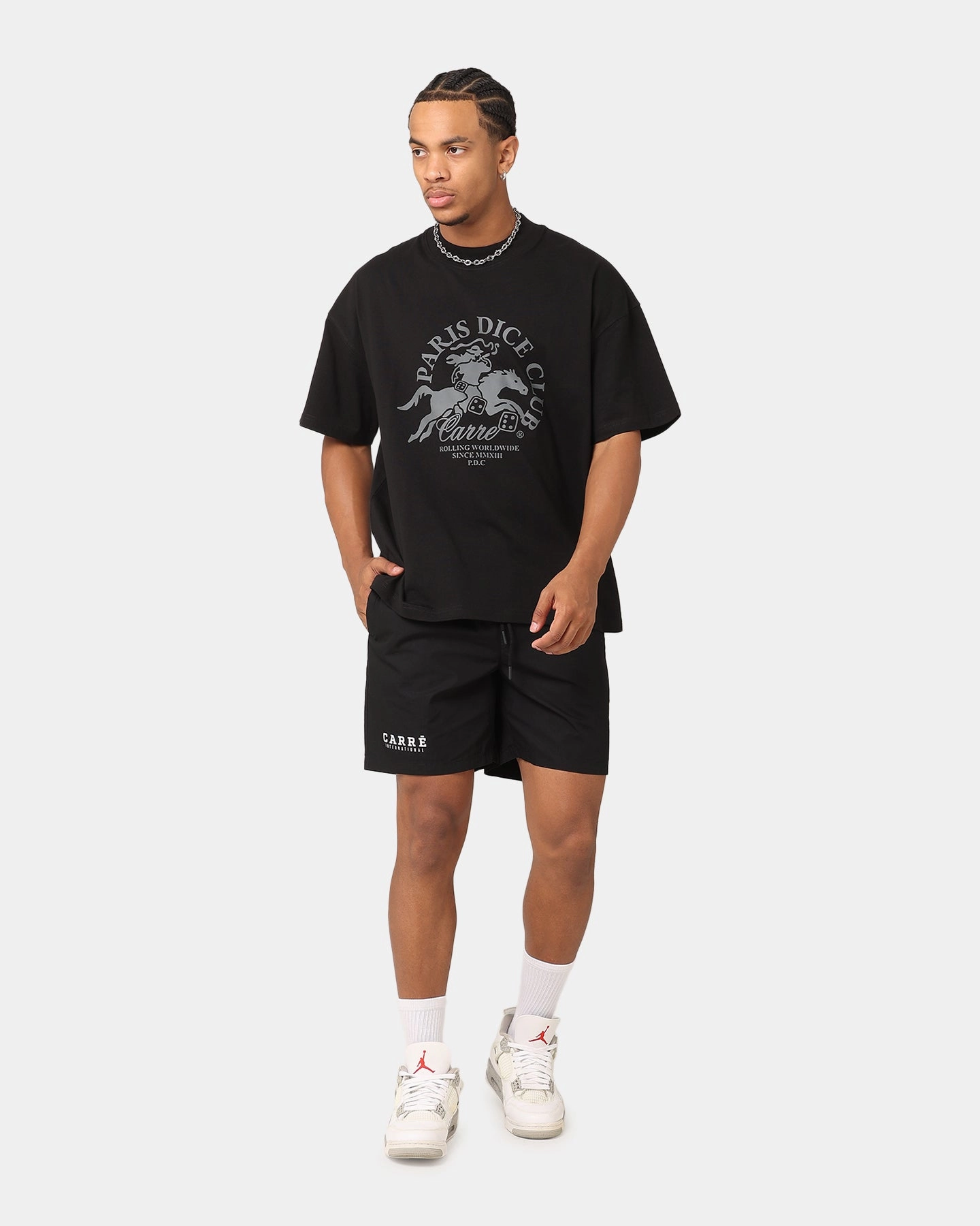 Carre International Beach Shorts Black Gloves
