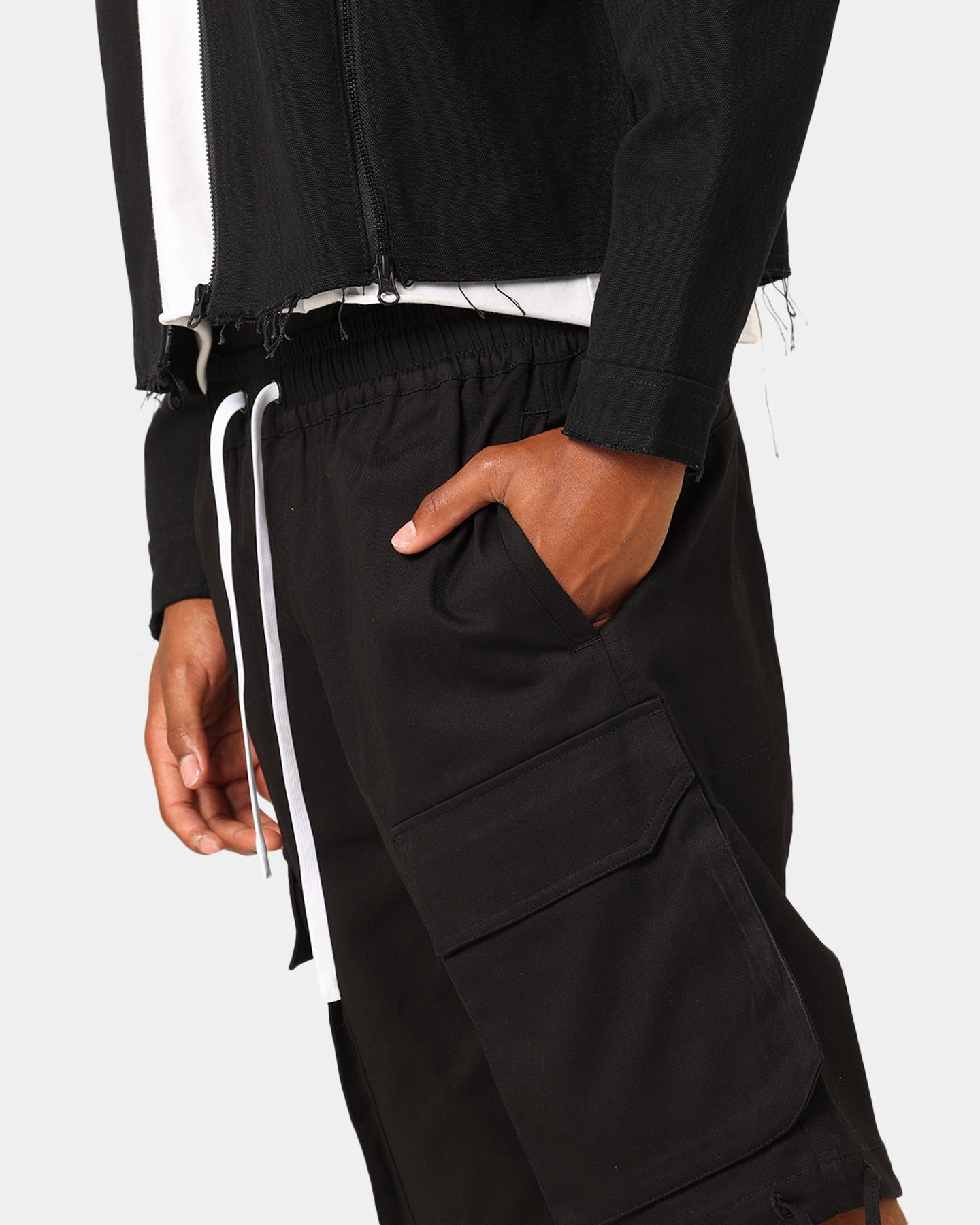 Streetwear Loose Fit Saint Morta Dept Cargo Shorts Black