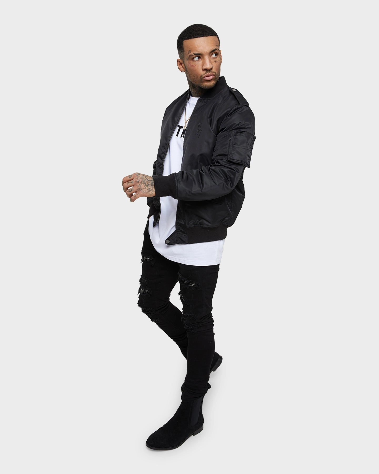 Saint Morta Staten Nylon Bomber Jacket Black Talent Loungewear