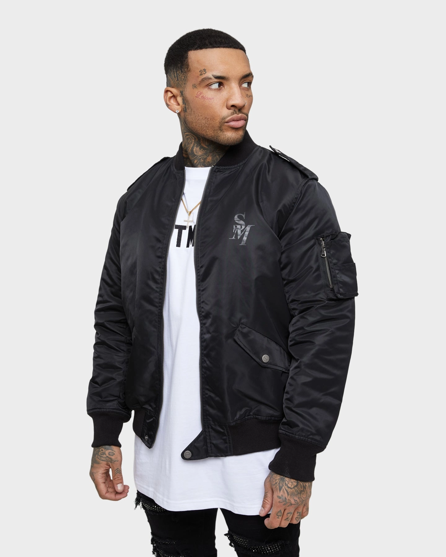 Compact Storage Saint Morta Staten Nylon Bomber Jacket Black
