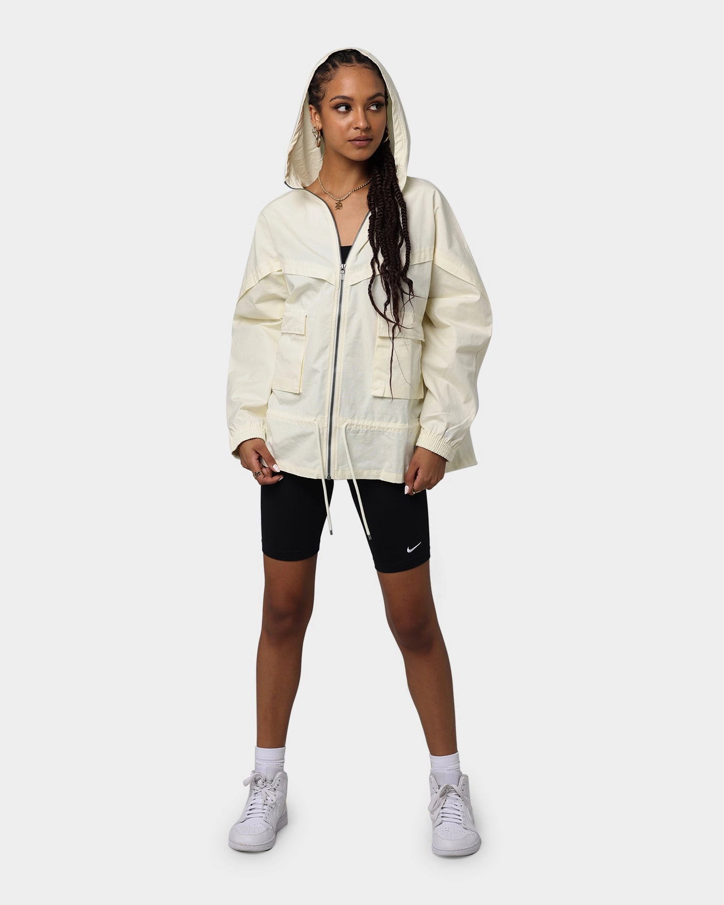 Nike Women's Nike Sportswear Icon Clash Jacket Coconut Milk/White suitable for solo travel
