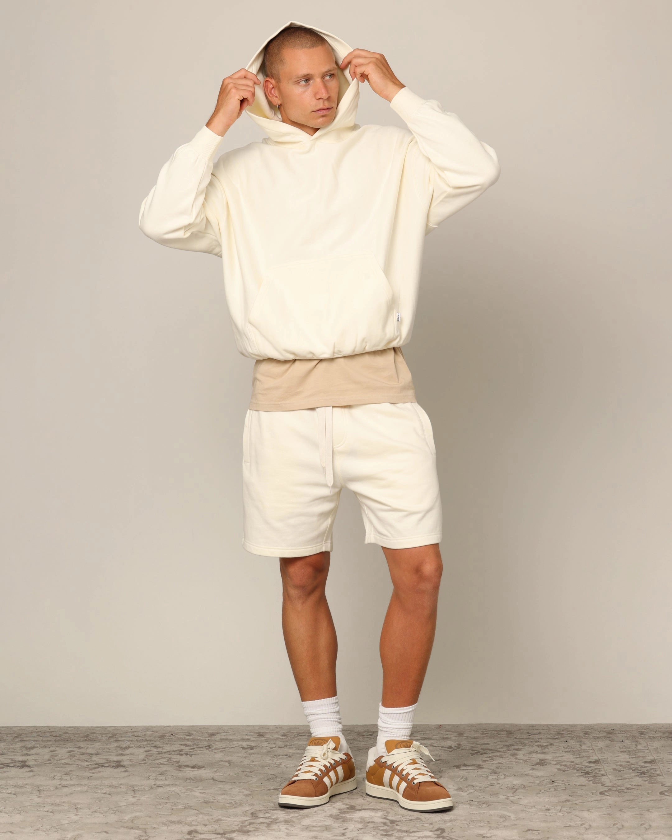 Carr?? Blanc Classic Sweat Shorts Off White Tailored Cut