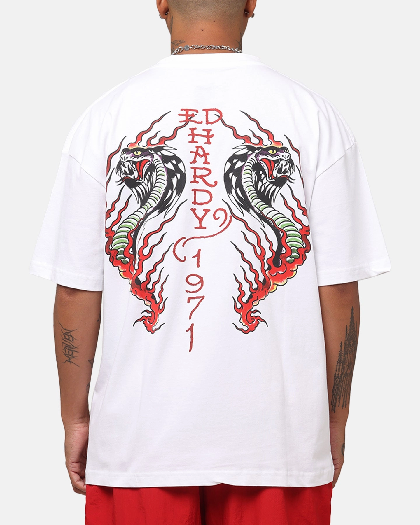 TemperatureRegulating Ed Hardy Flaming Cobra T-Shirt White