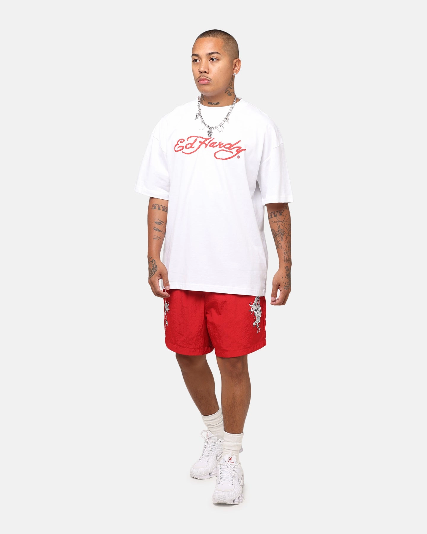 QuickDry anti static coating Ed Hardy Flaming Cobra T-Shirt White