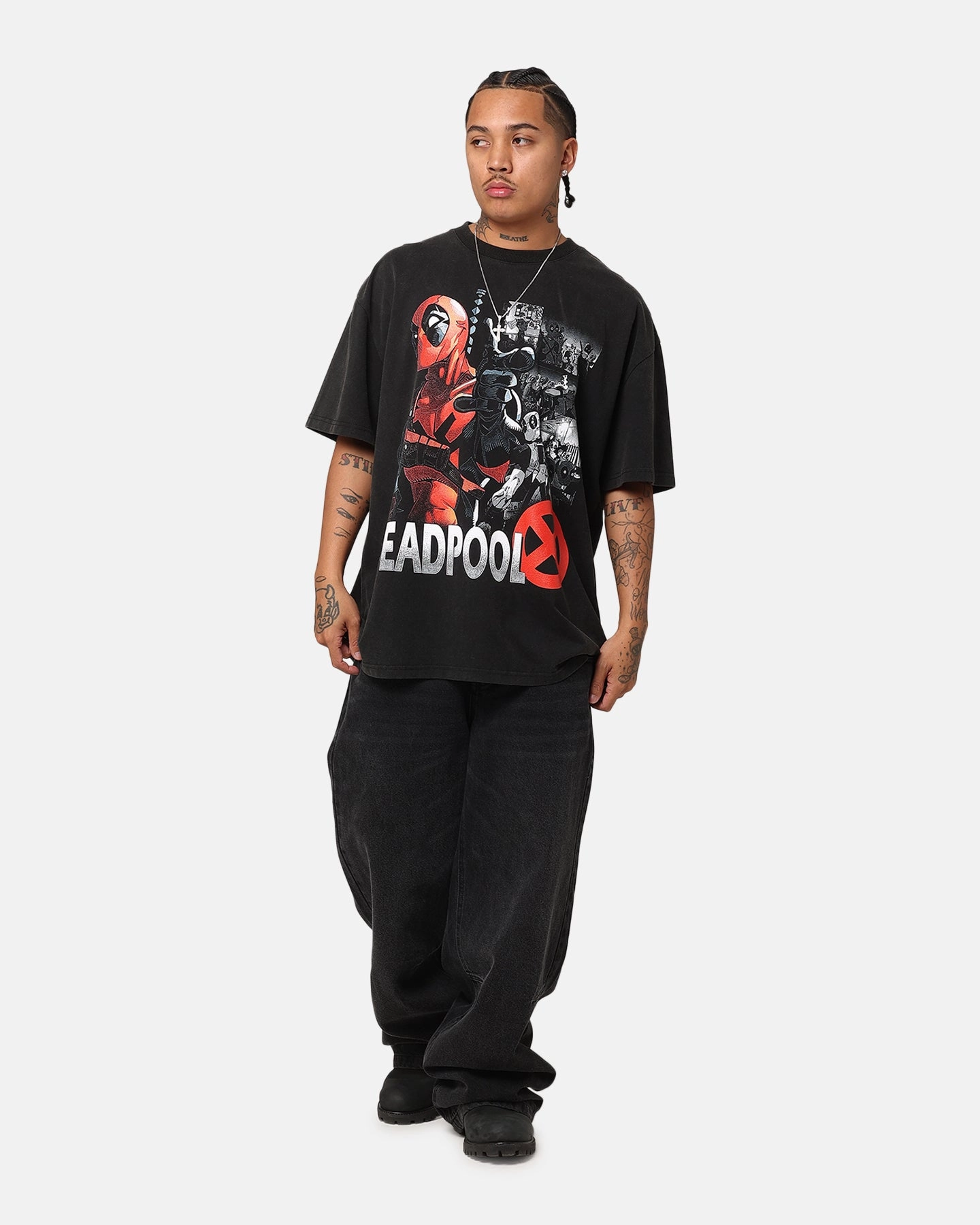 Goat Crew Marvel Deadpool Comic Heavy T-Shirt Vintage Black Casual Vibes