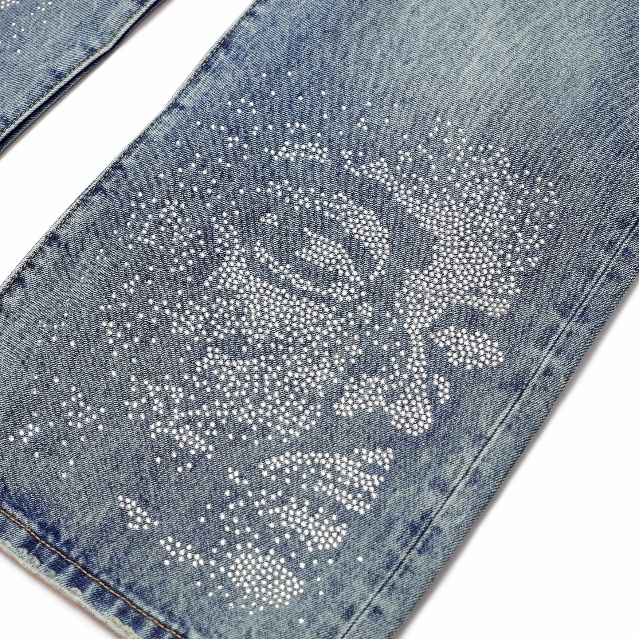 High-rise waist Kidsuper Rhinestone Face Jeans 'Blue'