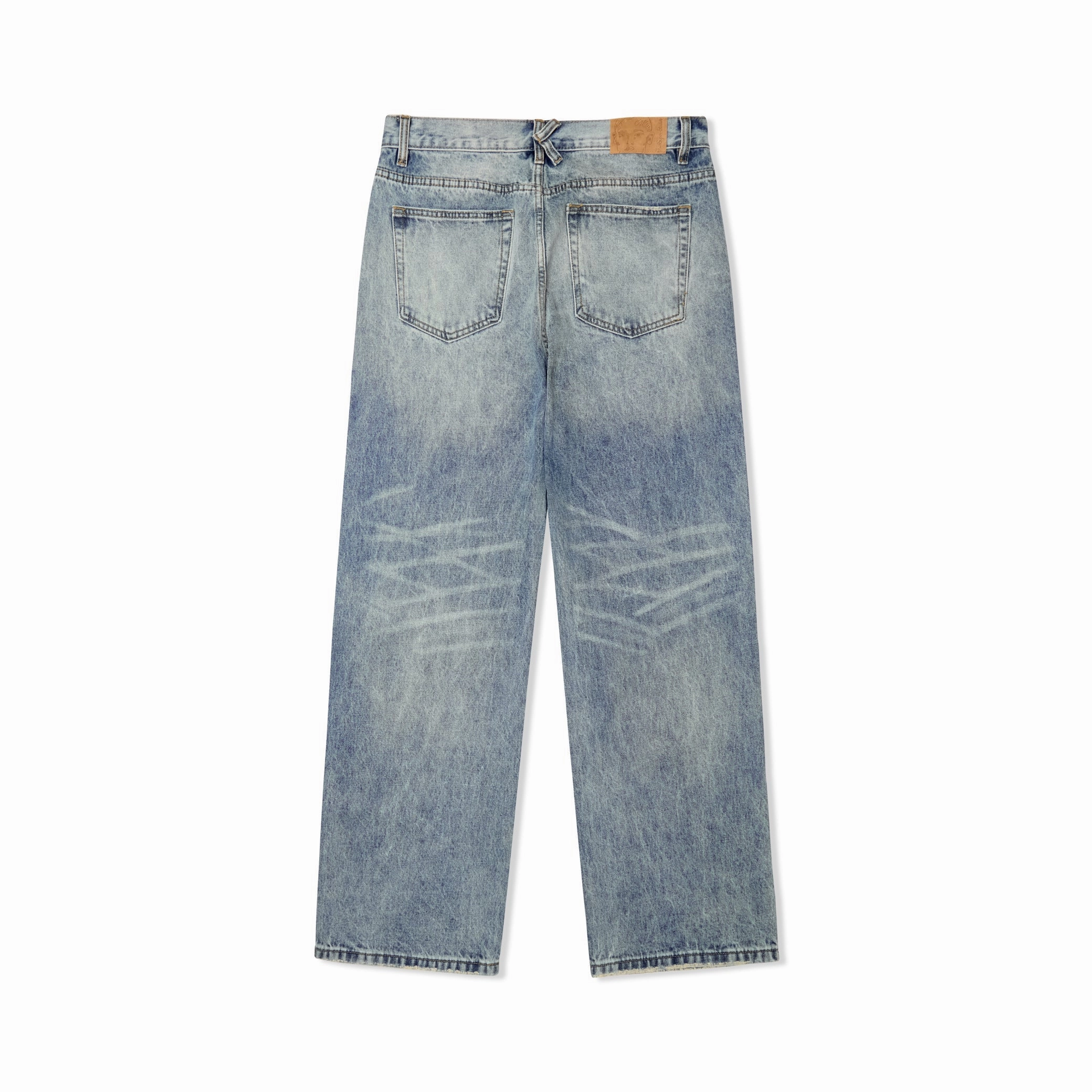 Relaxed Look Kidsuper Rhinestone Face Jeans 'Blue'
