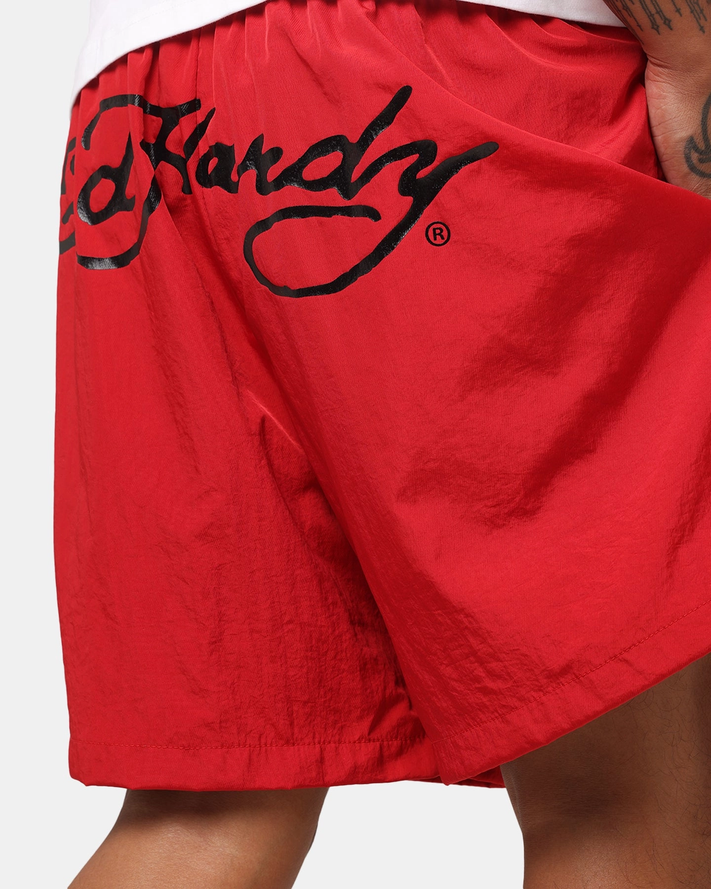 Ed Hardy Tribal Dragon Shorts Red LaserCutEdging Tactile Feedback Loops