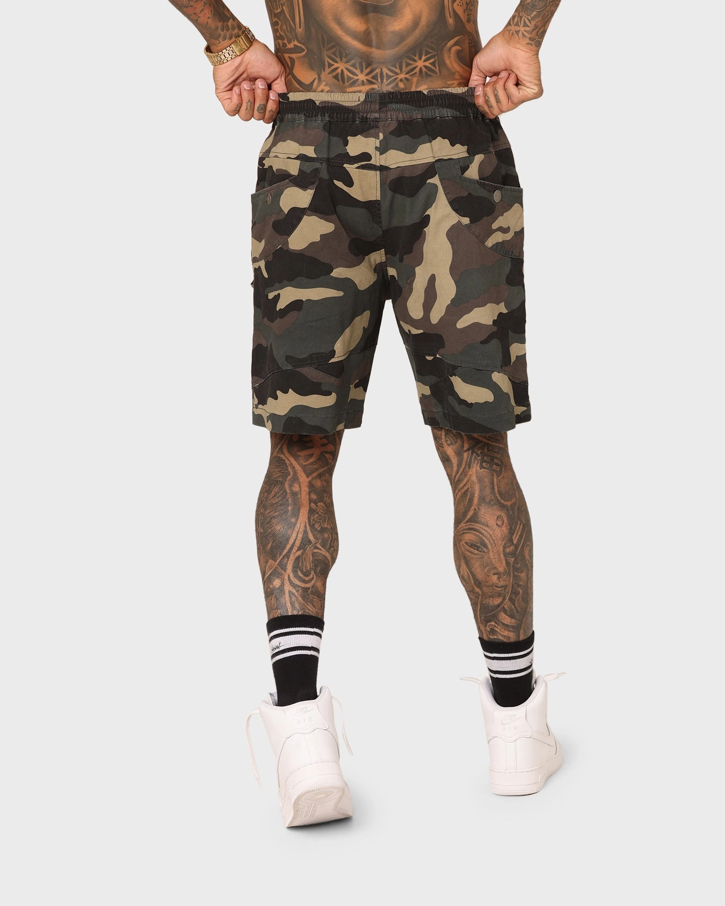 Saint Morta Syndicate Cargo Shorts Camo anti slip grip Performance Wear
