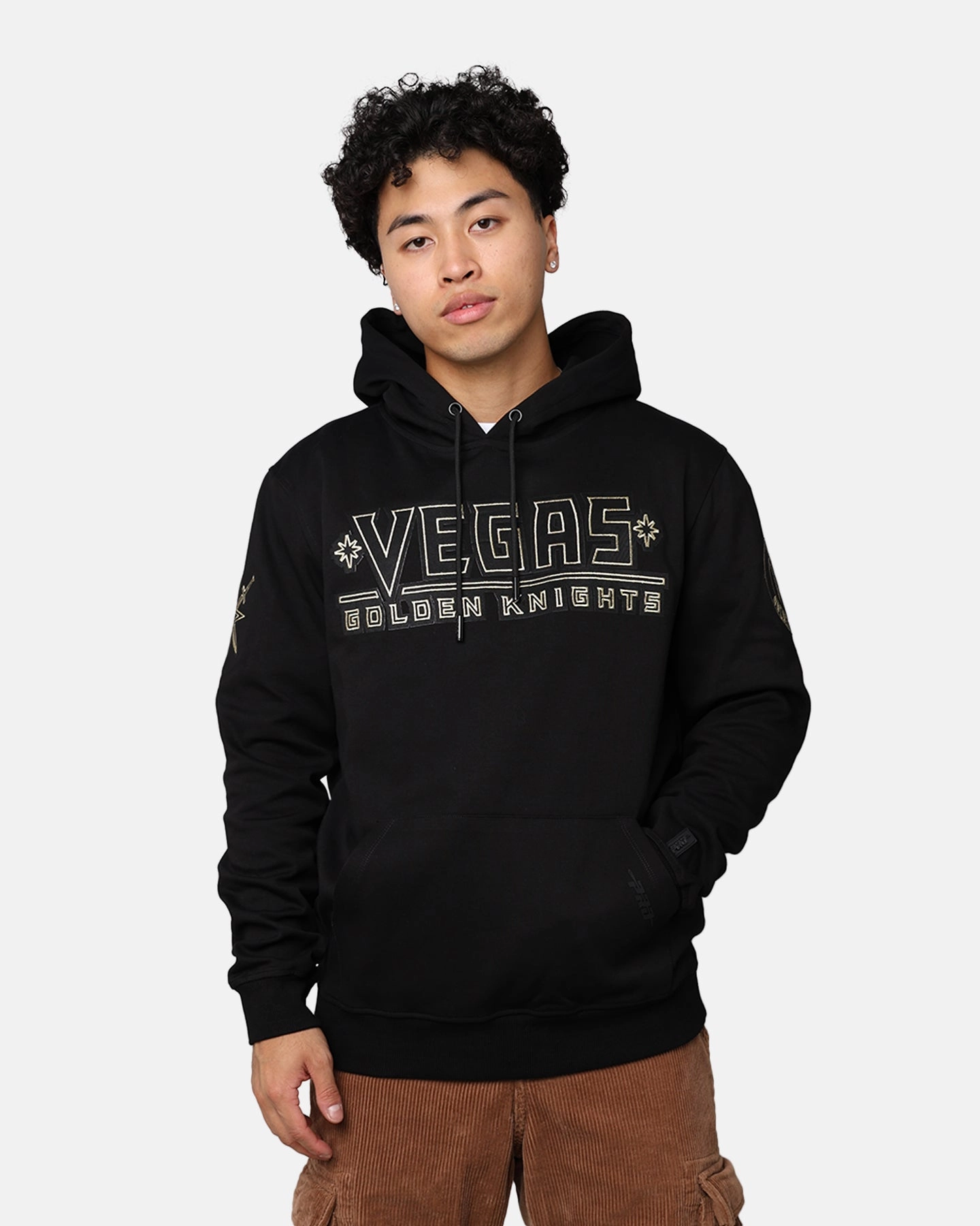 Taped Seams Pro Standard Vegas Golden Knights Black And White Hoodie Black