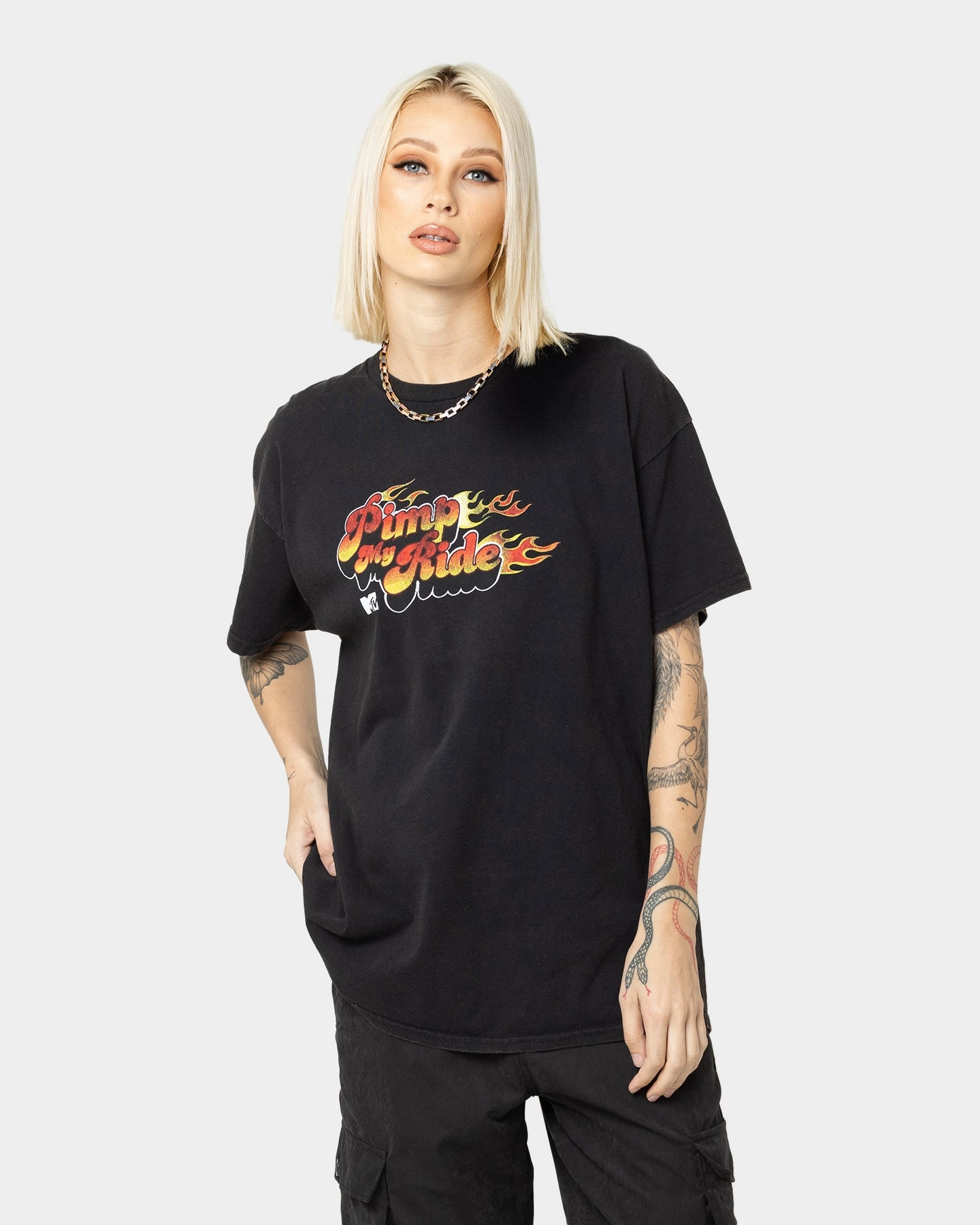 Quick Dry Material American Thrift X MTV Pimp My Ride Vintage T-Shirt Black Wash