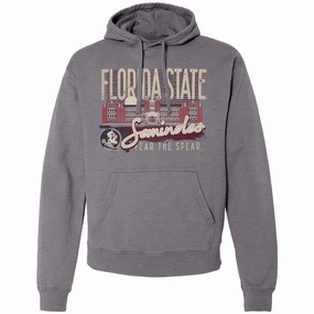 Image One Adult/Unisex Florida State Seminoles Westcott Design Hood - Charcoal Micro Perforated Fabric