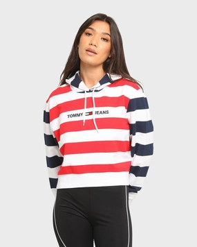 Pocket-square Tommy Jeans Women's Multi-Stripe Hoodie Twilight Navy/M