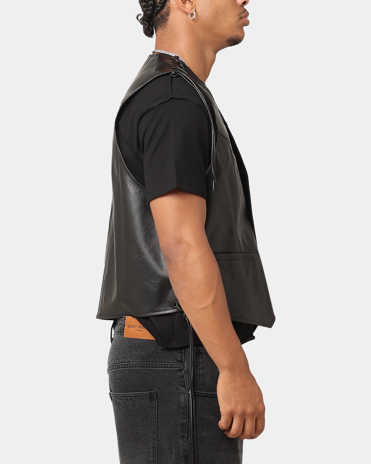 Blush backpack XXIII Tied Up PU Leather Vest Black