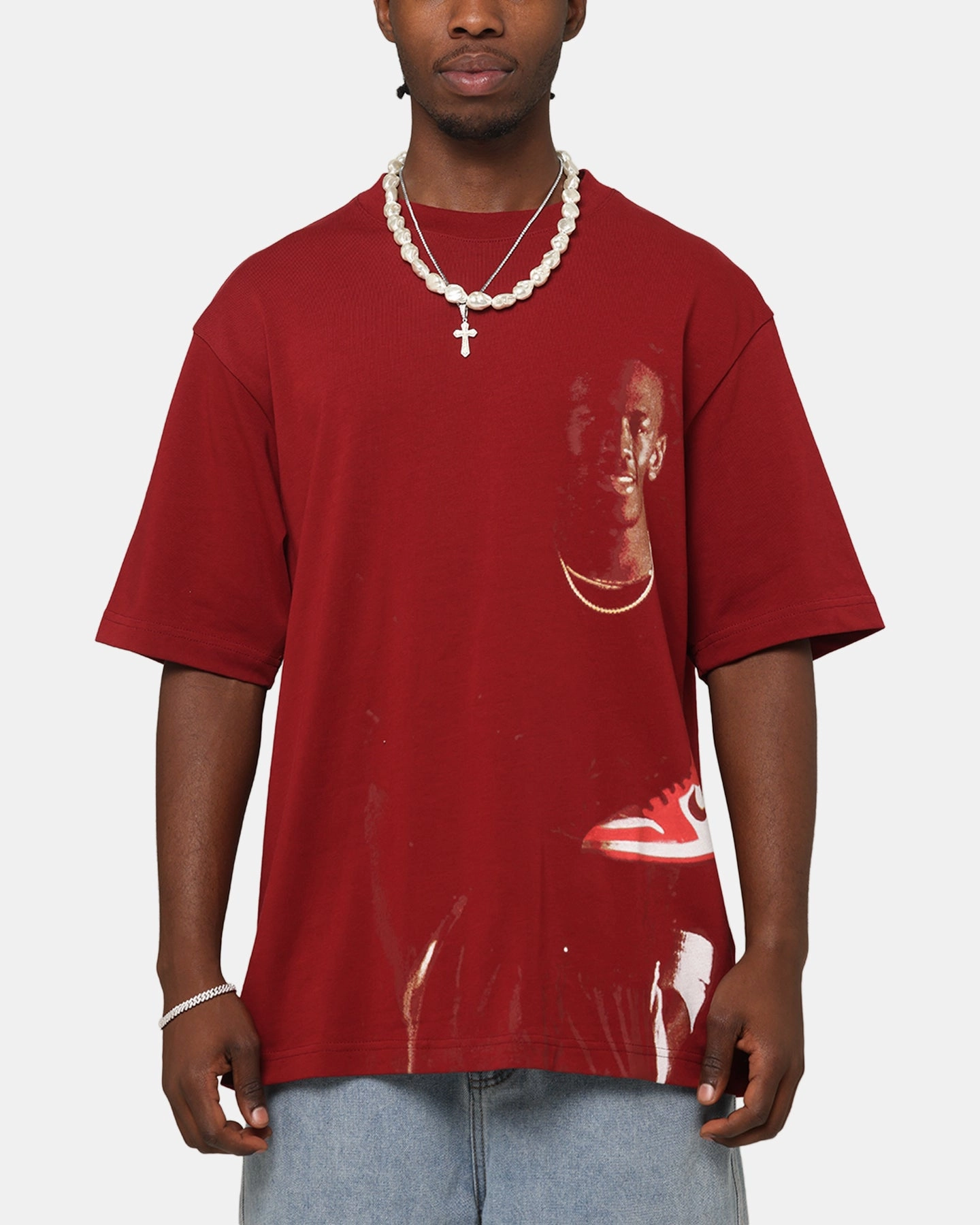 Comfortable Shape Jordan Statement 1985 J Day Crewneck T-Shirt Gym Red
