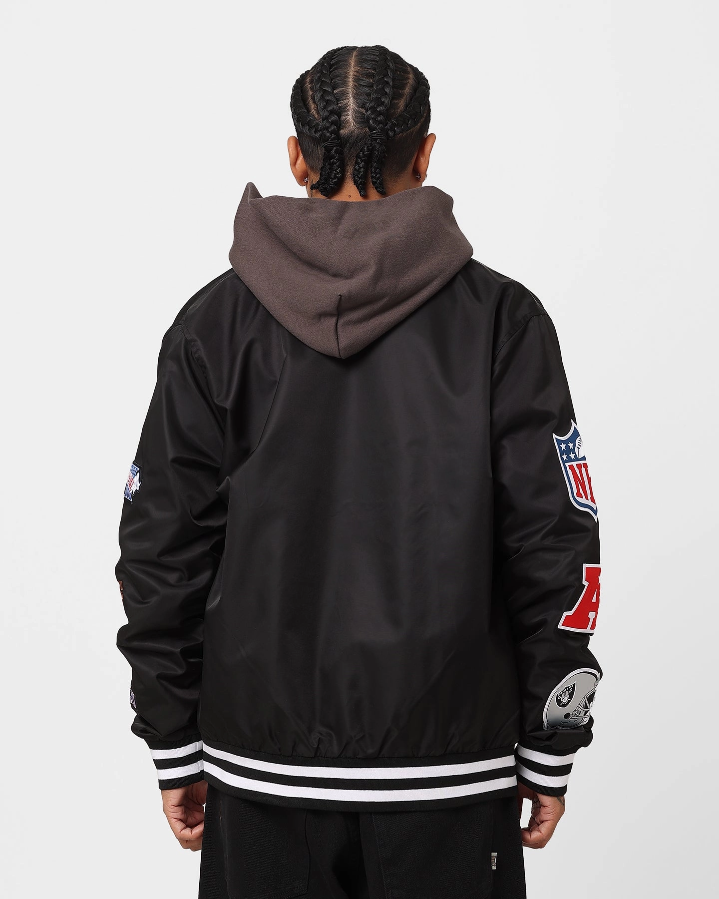 New Era Las Vegas Raiders Nylon Varsity Jacket Black Ticket
