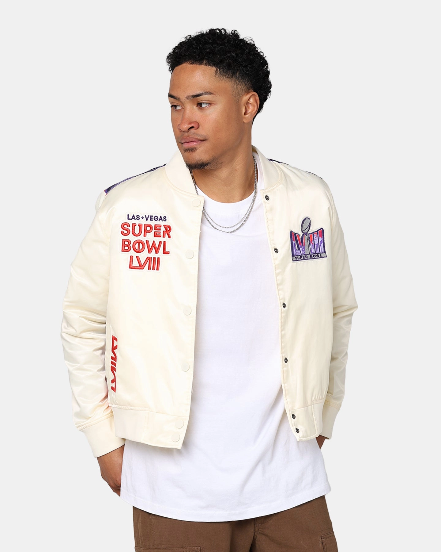 Pro Standard NFL Super Bowl LVIII Sublimated Jacket Eggshell Loop Fastened Hood Windproof Outer Layer
