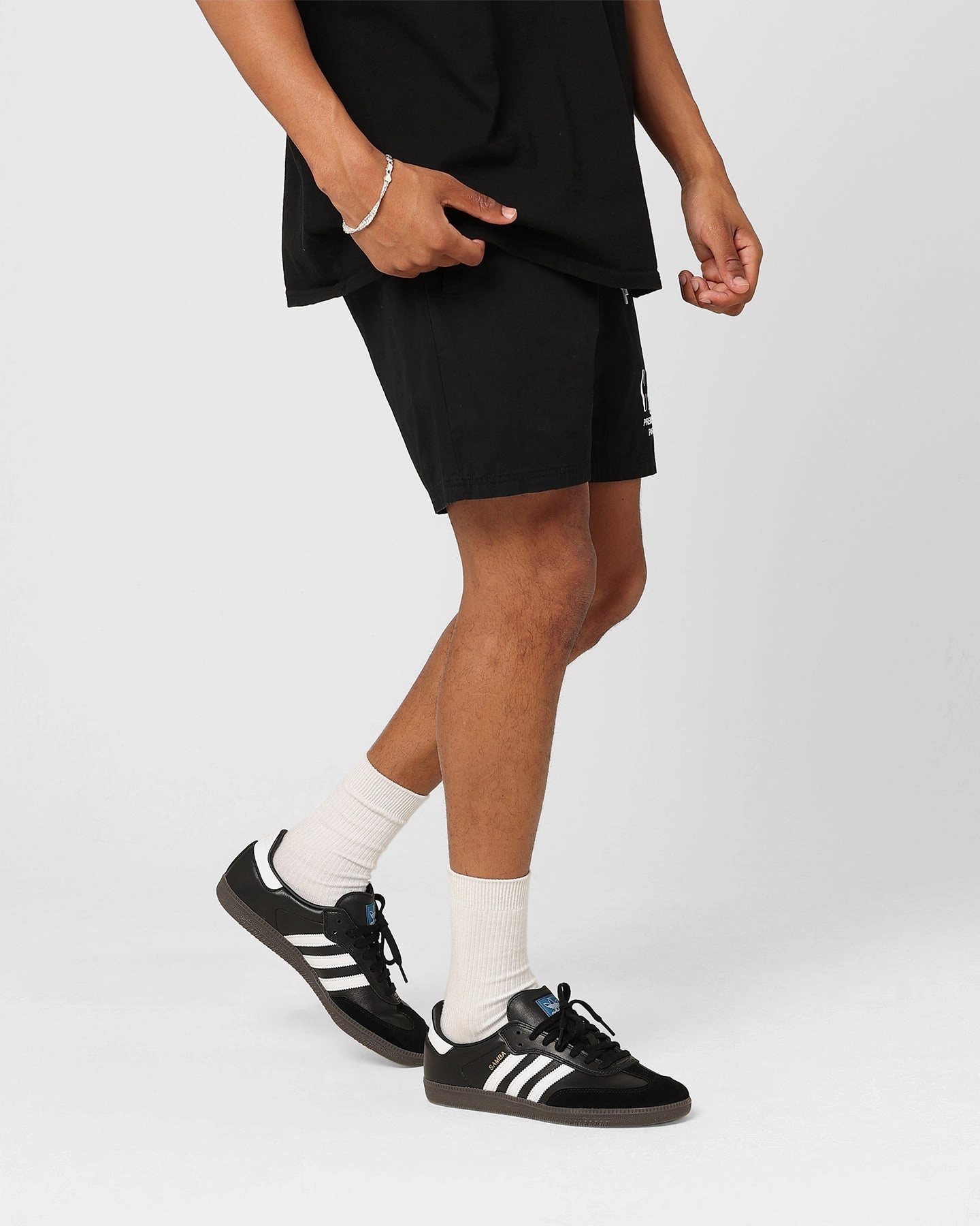 two piece outfit Comfort Fit Carre Top Team Slide Shorts Black