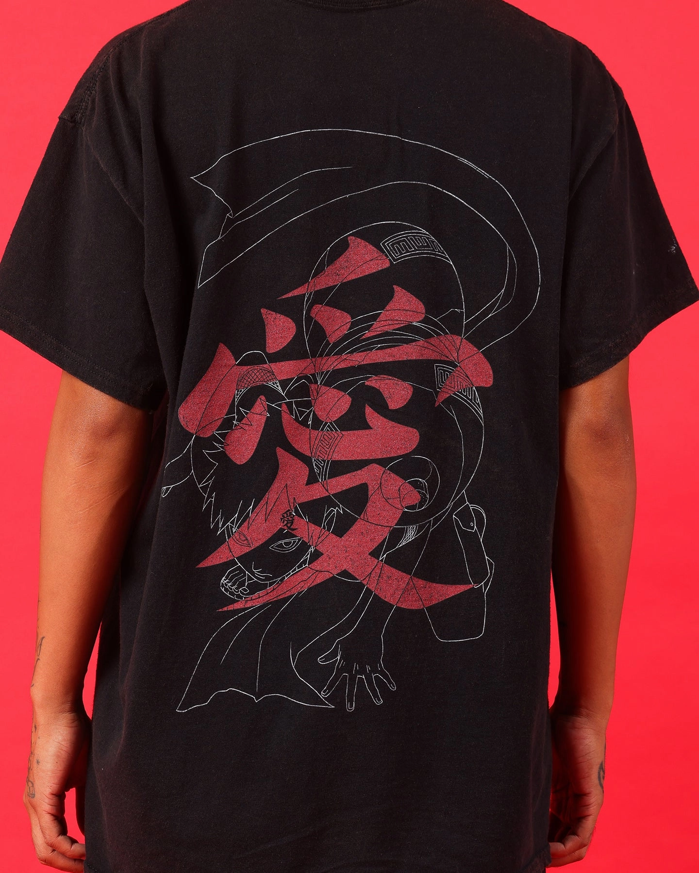 Goat Crew X Naruto Gaara Vintage T-Shirt Black Wash SoftenedNeckline