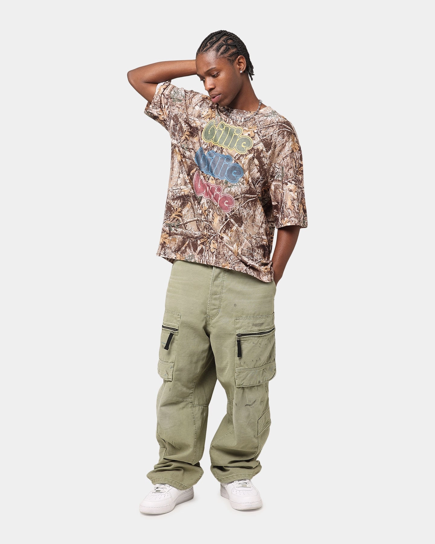 Billie Eilish Billie Billie Billie Organic Cotton T-Shirt Realtree Versatile Layering Piece Stone Wash Process