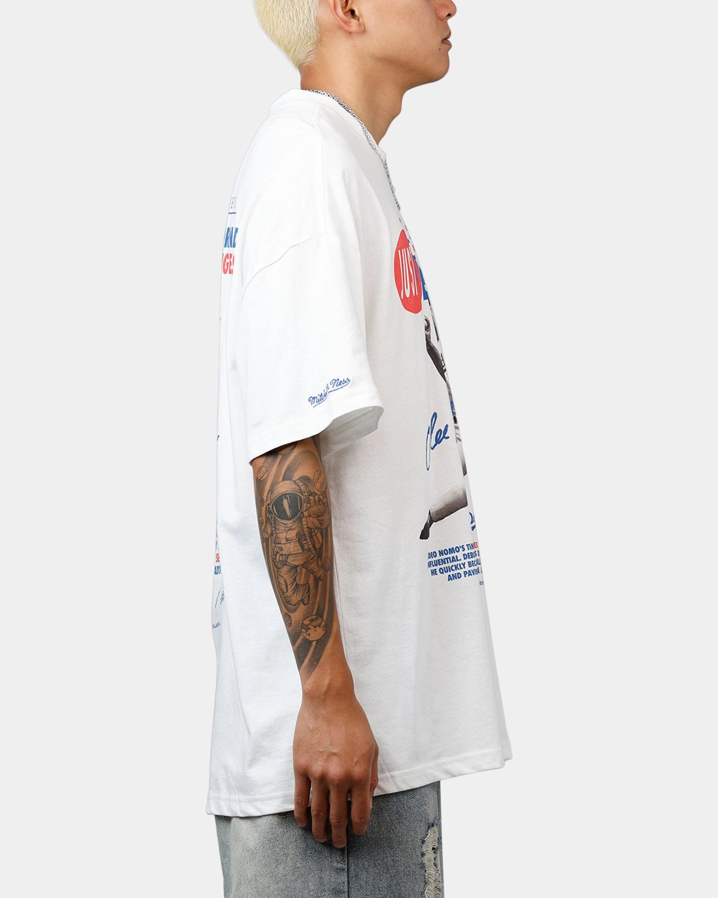 Mitchell & Ness Los Angeles Dodgers Hideo Nomo Got Better T-Shirt Vintage White LowImpactDye