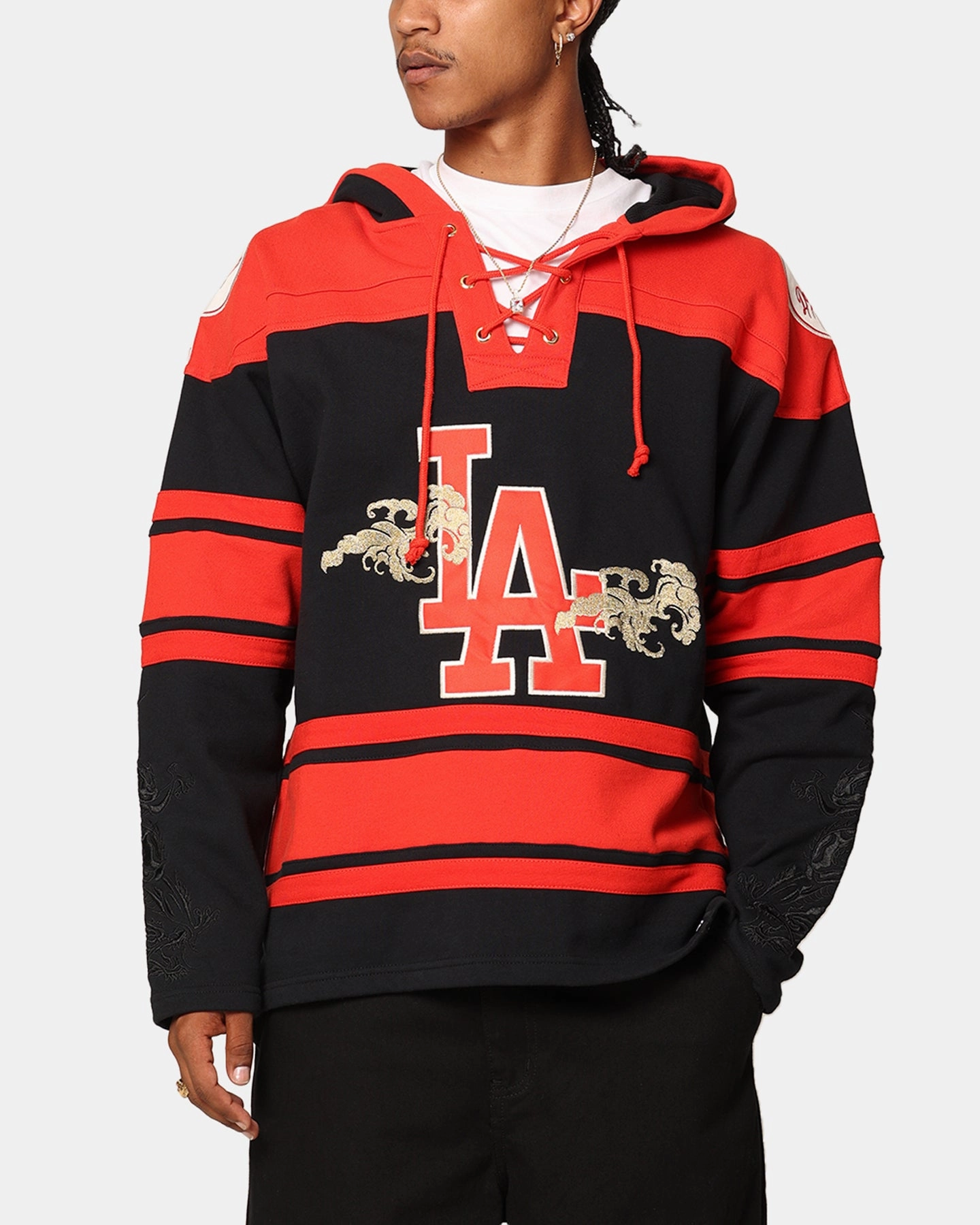 Travel Fashion Short 47 Brand Los Angeles Dodgers 'Year Of The Dragon' Lacer Hoodie Jet Black