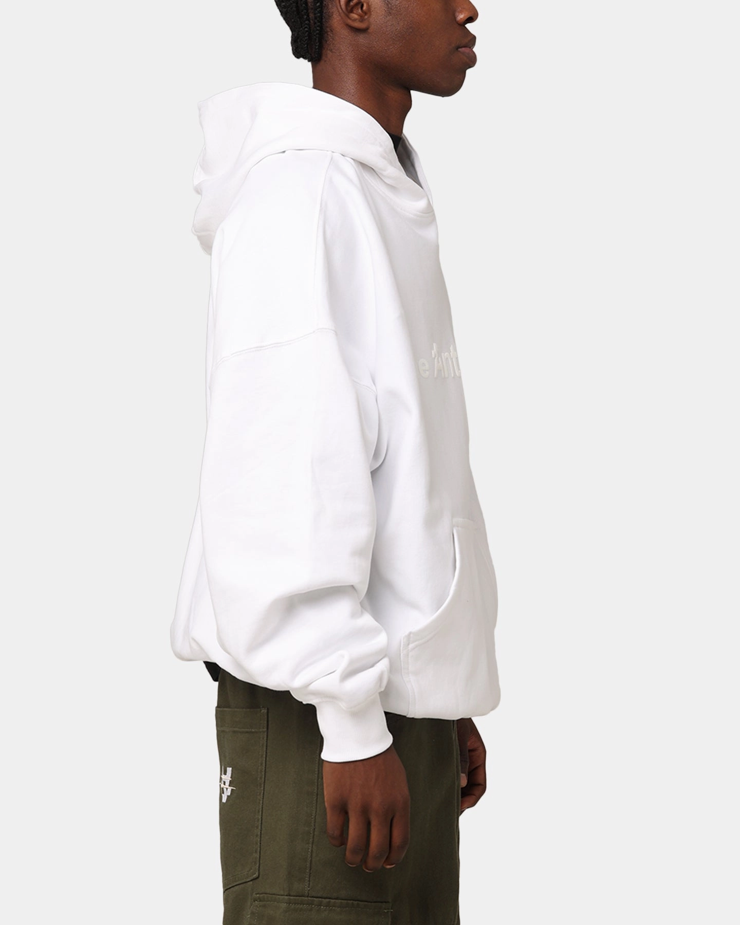 DualZipper fishermen The Anti Order Logo Boxy Hoodie White