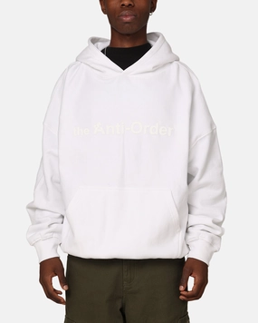 The Anti Order Logo Boxy Hoodie White color - coordinating