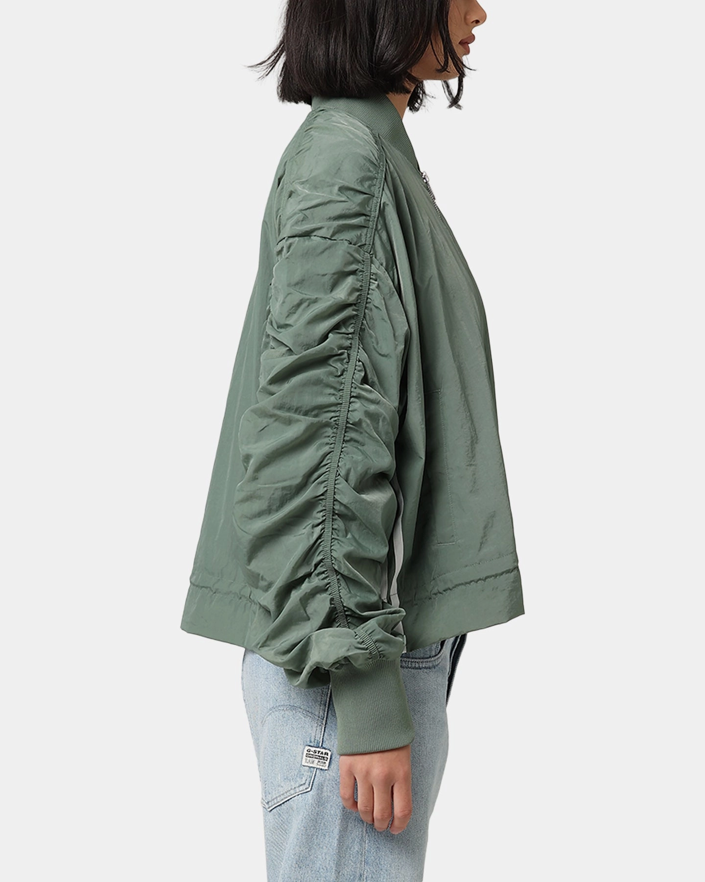 Soft Touch Interior Adidas Women's Light Weight Bomber Jacket Trace Green