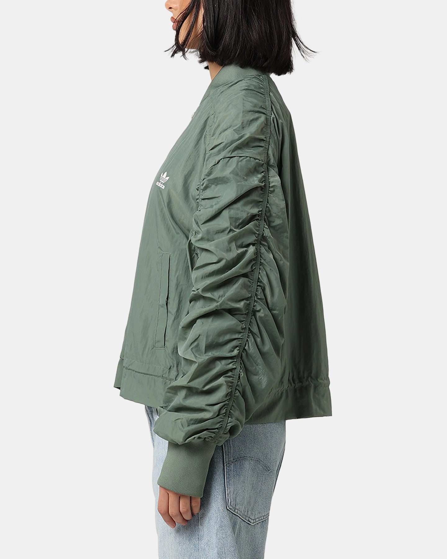 Active Layer Adidas Women's Light Weight Bomber Jacket Trace Green