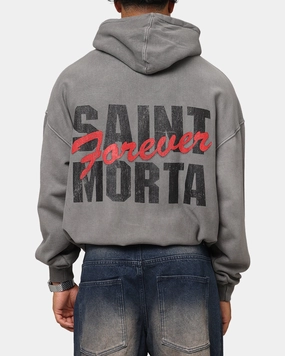 Minimalist Style Saint Morta Forever Boxy Hoodie Washed Charcoal