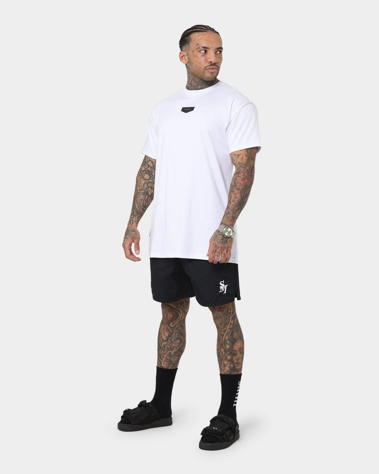Breathable fabric construction Saint Morta Cali Beach Shorts Black/White