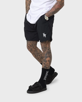 Move Friendly Skinny Fit Saint Morta Cali Beach Shorts Black/White