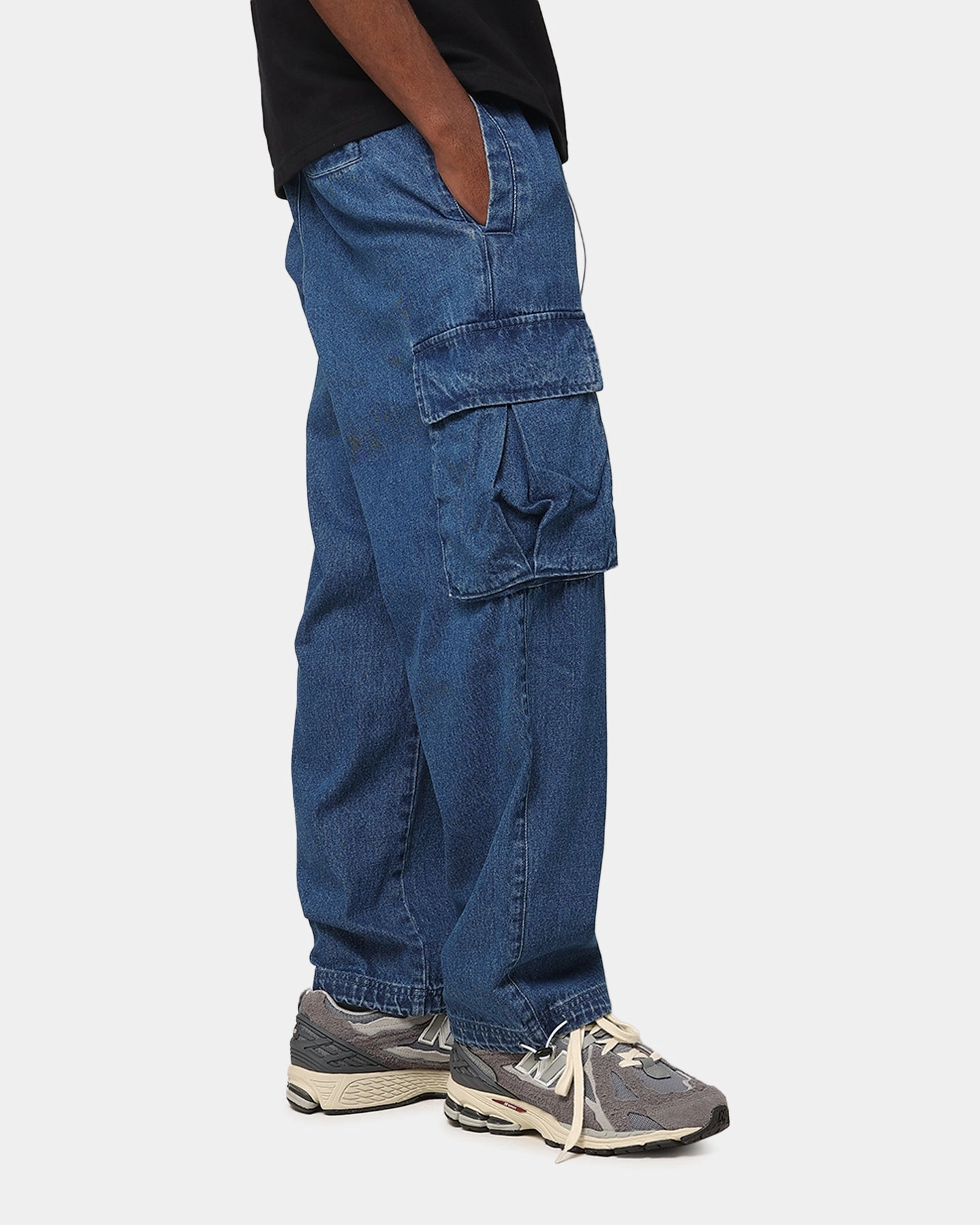 Abrasion resistant Carre Denim Superior Cargo Joggers Mid Blue Denim