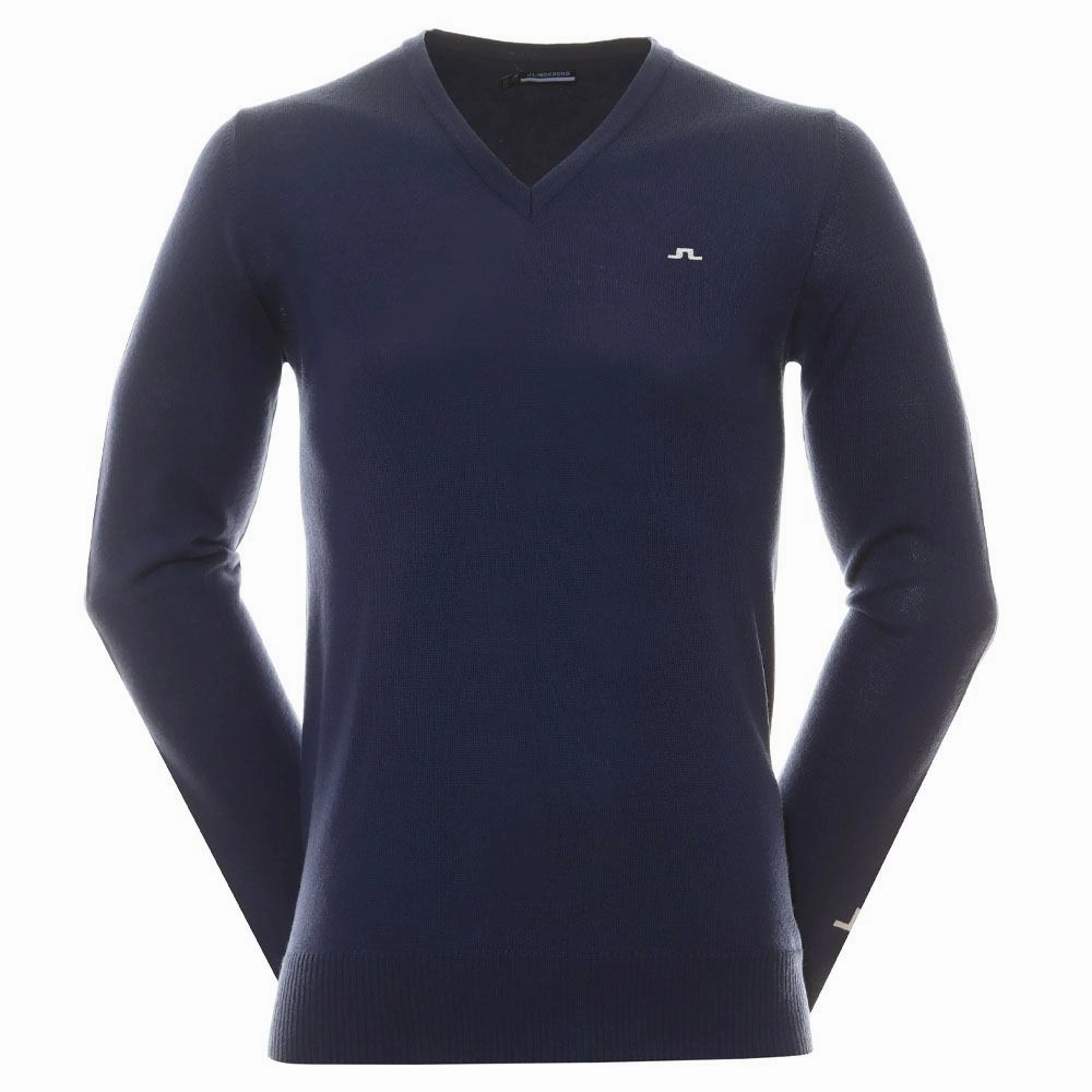 Simple Urban Layer PocketPlacement J.Lindeberg Lymann Knitted Golf Sweater Estate Blue - SS24 Men